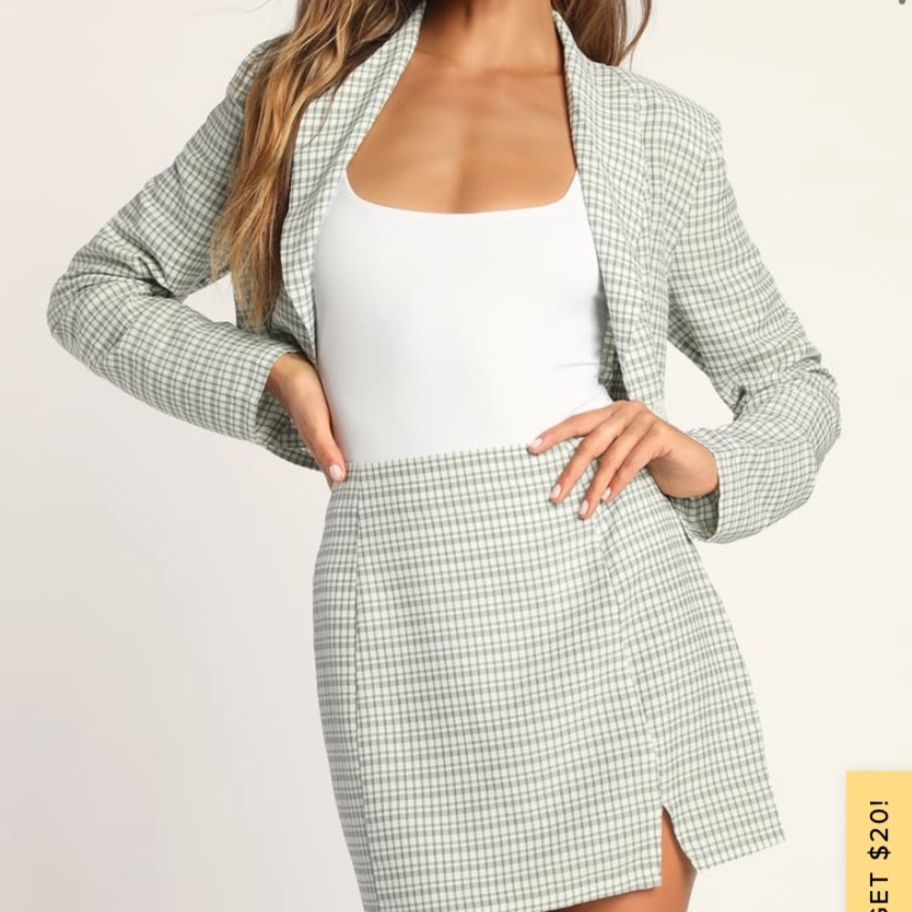 COPY - Lulus Green Gingham Skirt